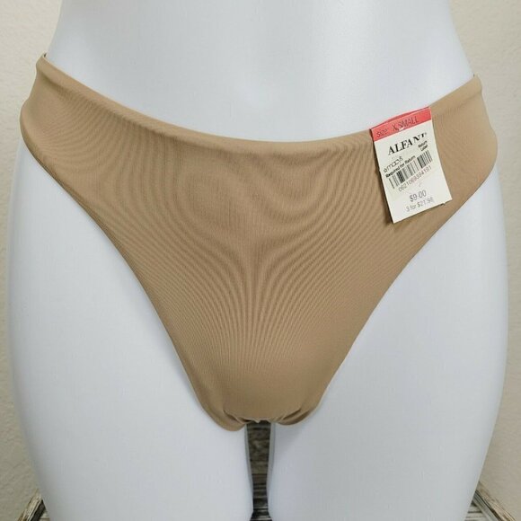 Vintage Alfani Underneath Tan Thong XSmall HTF Shaping Nylon Spandex Everyday - Picture 2 of 8
